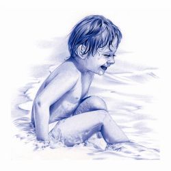 Un infant vora el mar