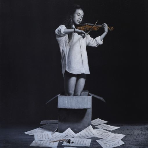 LEARNING VIOLIN 116 x 89 cm