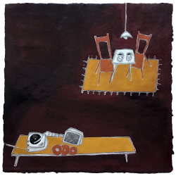 record player on a background of garnetx40cm